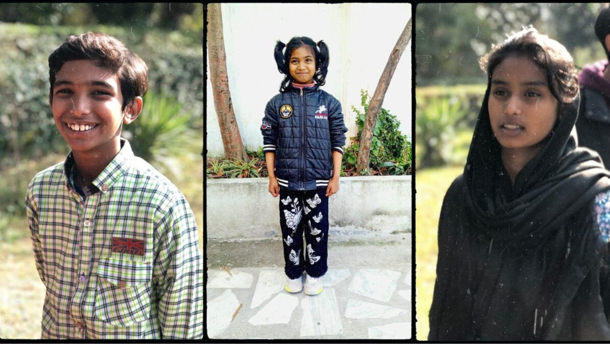 The children Barisha, Kainat and Samson, whose father was shot by the Pakistani Taliban, now have schooling and a safe childhood.